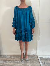 Multi Frill Dress Silk Sandwash