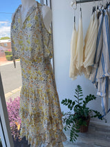 Zen Top, Sleeveless Botanical Ochre Floral