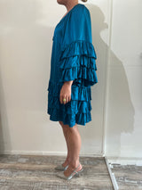 Multi Frill Dress Silk Sandwash