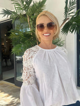 Cody Linen Lace Blouse