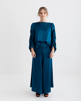 Lyda Top, Boat Neck, Petrol