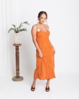 Camille Dress, Rust / Peach