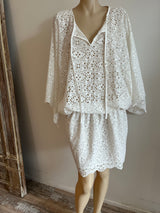 Freya Dress Cotton, Lace Ivory