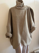 Margery Coat short Dark Oatmeal