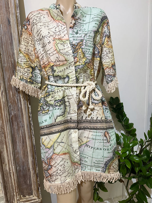 Cairo Mint Map Dress