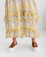 Kira Skirt, Botanical Ochre Print