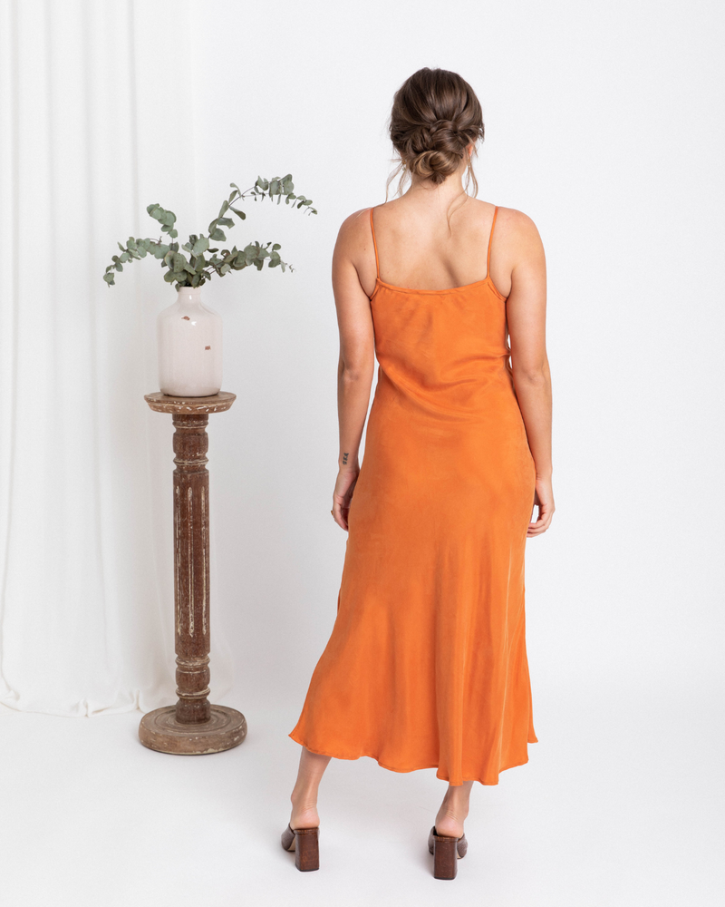 Camille Dress, Rust / Peach